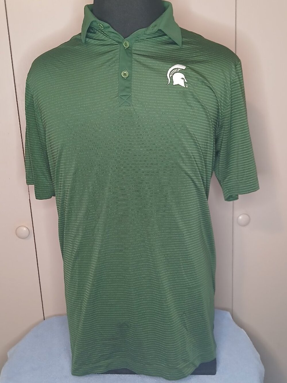 Columbia Large Green Omni-Wick "Michigan State Spartans " Golf Polo (1177B2)